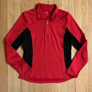 Nivo Women’s 1/4-Zip Lightweight Pullover Red/Black Accents, Size Small